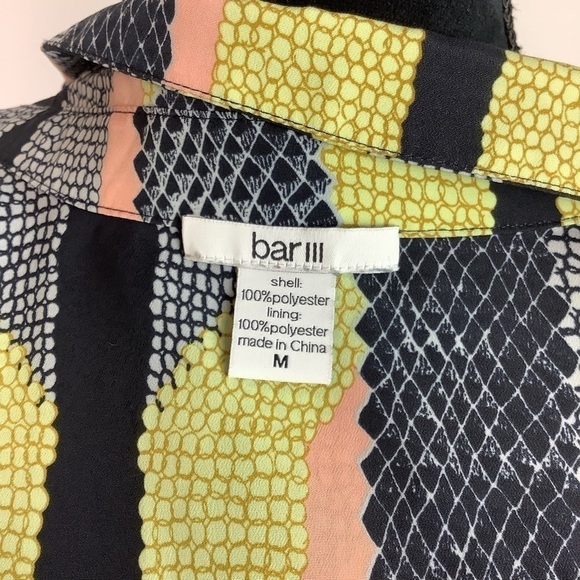 BAR III COLOURFUL PRINT BUTTON SHIRT DRESS - Picture 8 of 8